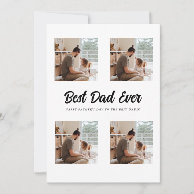 Bester Vater Ever moderner Foto Collage Einladung (Vorderseite)