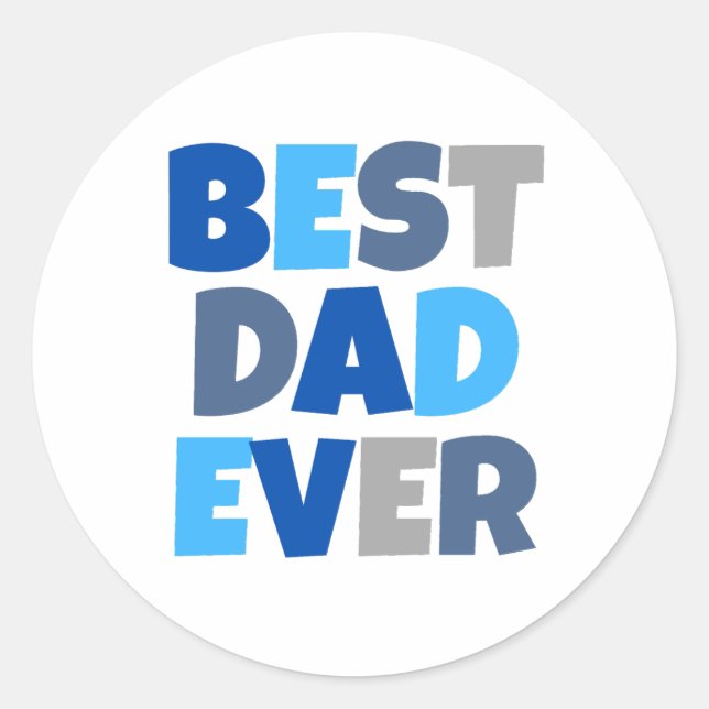 Bester Vater ever Runder Aufkleber (Vorderseite)