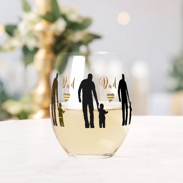 Bester Vater Ever Stemless Weinglas Ohne Stiel (Insitu (Hochzeit))