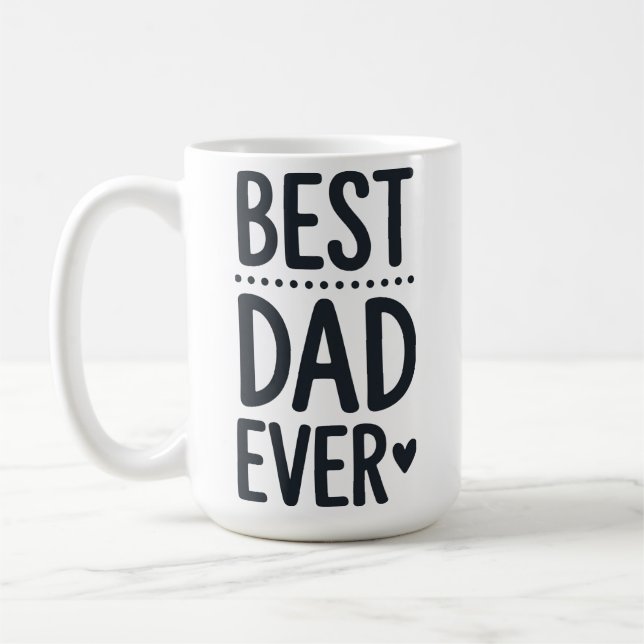 Bester Vater Ever Typografie Süße Vatertags-Tasse Kaffeetasse (Links)