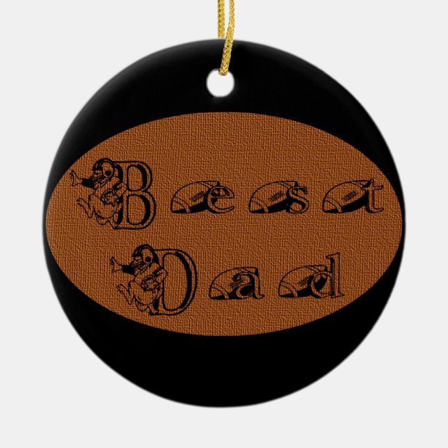 Bester Vater-Football-Text Keramikornament (Vorne)