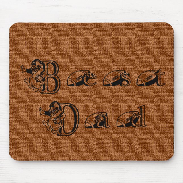 Bester Vater-Football-Text Mousepad (Vorne)
