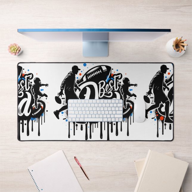 Bester Vater Football Vater und Sohn Graffiti Desk Schreibtischunterlage (Büro 1)