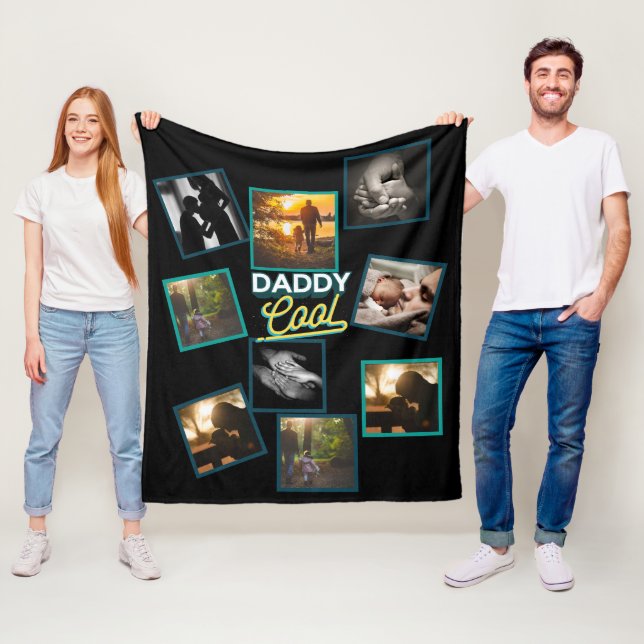 Bester Vater Foto Collage Funny Vaterhood Zitat Fleecedecke (Beispiel)