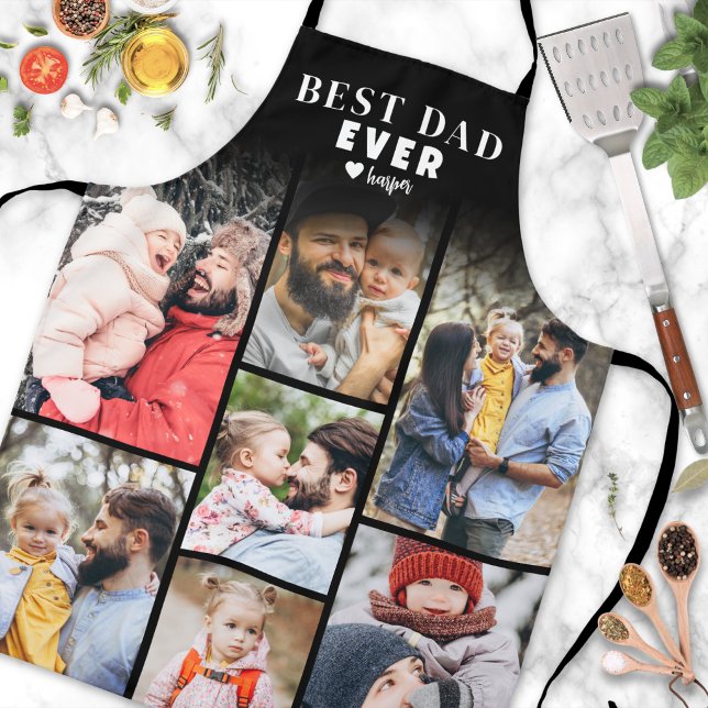 Bester Vater Foto-Collage zum Vatertag Schürze (Best Dad Photo Collage Father's Day Apron )
