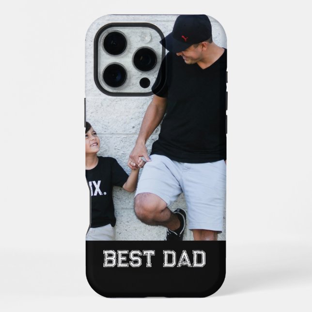 'Bester Vater' Foto individuell anpassbare Geschen iPhone Hülle (Rückseite)