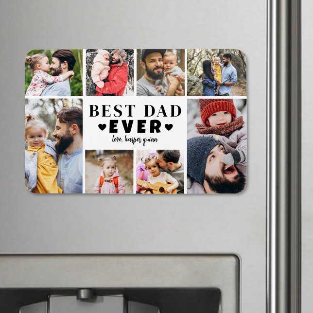 Bester Vater Fotocollage Magnet (Best Dad Photo Collage Magnet)