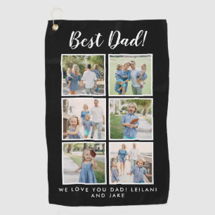 Bester Vater! Fotos sammeln Schwarz Golfhandtuch