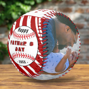Bester Vater, Frohen Vatertag rote Streifen 2 Foto Baseball