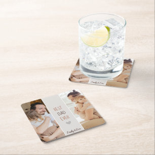 Bester Vater für alle" Personalisierter Untersetze Rechteckiger Pappuntersetzer