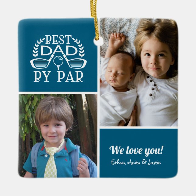 Bester Vater für Fotocollage Keramikornament (Vorderseite)