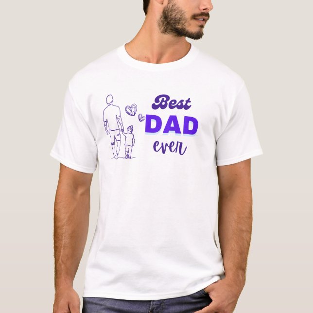 Bester Vater für jedes Lila Design | Vater und Kin T-Shirt (Vorderseite)