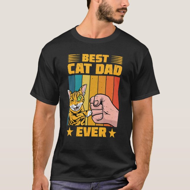 Bester Vater für Katzen je Haustiere Kätzchen Anhe T-Shirt (Vorderseite)