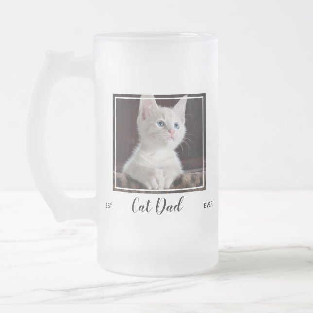 Bester Vater für Katzen je - Niedliches Foto für H Mattglas Bierglas (Links)