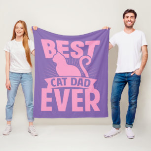 Bester Vater für Katzen je - Silhouette Fleecedecke