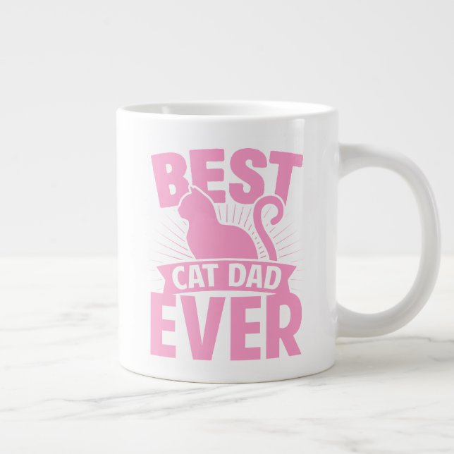 Bester Vater für Katzen je - Silhouette Jumbo-Tasse (Rechts)