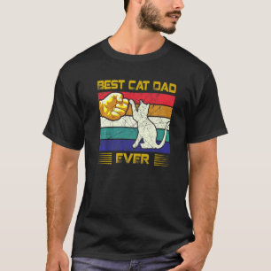 Bester Vater für Katzen mit Retro Vintag für Männe T-Shirt