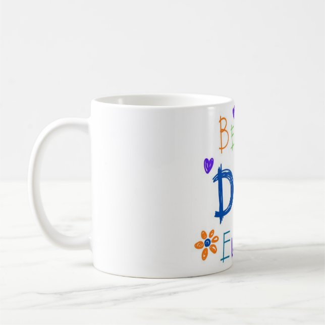 Bester Vater für Kinder Drawling Kaffeetasse (Links)