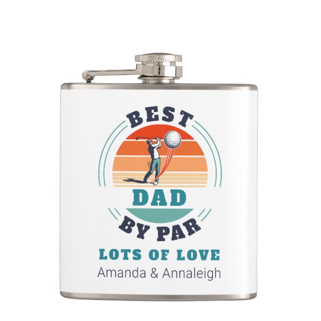 Bester Vater für Par von Daughters Custom Retro Go Flachmann (Vorderseite)