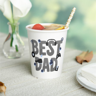 BESTER VATER Gaming-Vater Grafik Pappbecher
