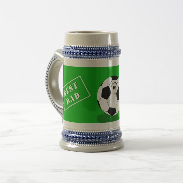 Bester Vater, Geburtstag, Jahrestag, Fußball/Fußba Bierglas (Vorderseite Links)