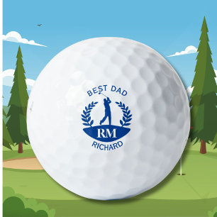 Bester Vater Golfer Monogram Vorname Golfball