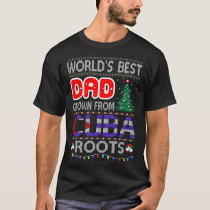 Bester Vater Grown Cuba Roots Weihnachtssüßer T-Shirt