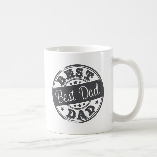 Bester Vater - GummiBriefmarkeneffekt - Tasse (Rechts)