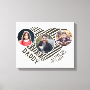 Bester Vater Herzkinder Tag 3 FotoCollage Leinwanddruck