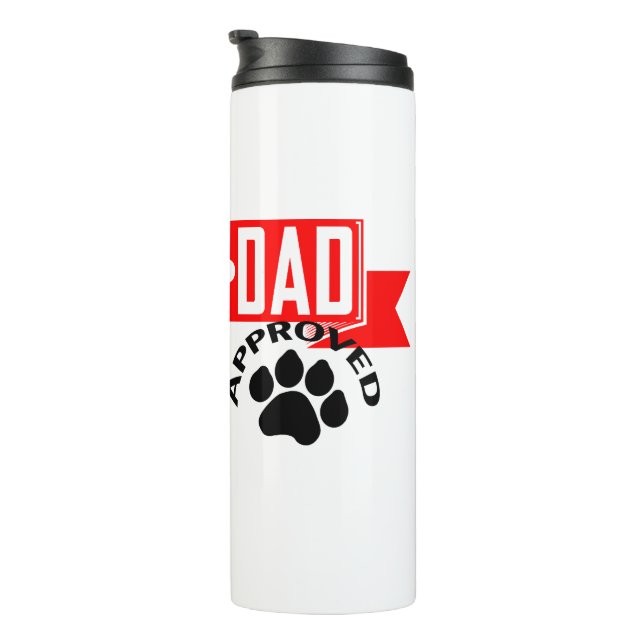 Bester Vater Hund genehmigt Thermal Tumbler Thermosbecher (Nach rechts gedreht)