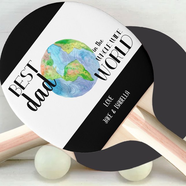 Bester Vater im Personalisierten Ping in der ganze Tischtennis Schläger (Von Creator hochgeladen)