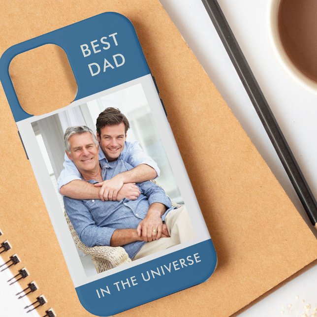 Bester Vater im Universe Custom Foto | Blauer Stei Case-Mate iPhone Hülle (Von Creator hochgeladen)