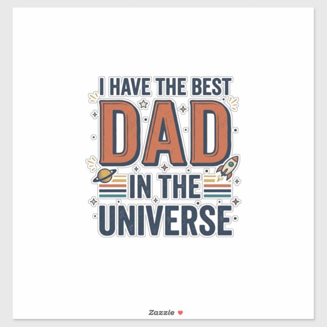 Bester Vater im Universum Space Vector Design_1 Aufkleber (Blatt)