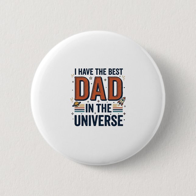 Bester Vater im Universum Space Vector Design_1 Button (Vorderseite)