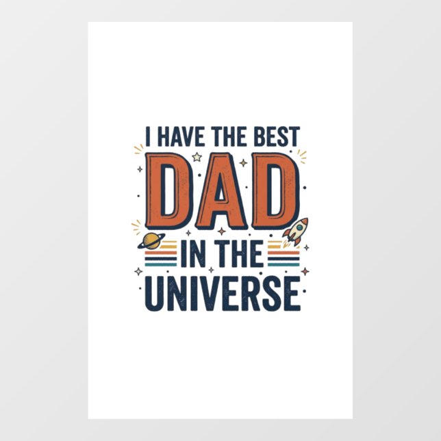 Bester Vater im Universum Space Vector Design_1 Fensteraufkleber (Blatt)