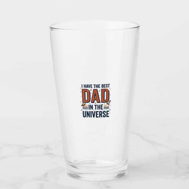 Bester Vater im Universum Space Vector Design_1 Glas (Vorderseite)