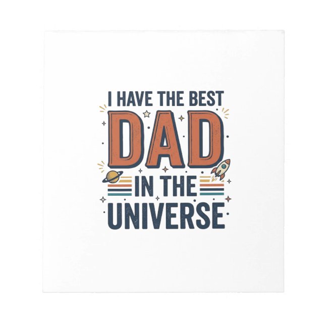 Bester Vater im Universum Space Vector Design_1 Notizblock (Vorderseite)