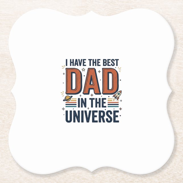 Bester Vater im Universum Space Vector Design_1 Untersetzer (Vorderseite)