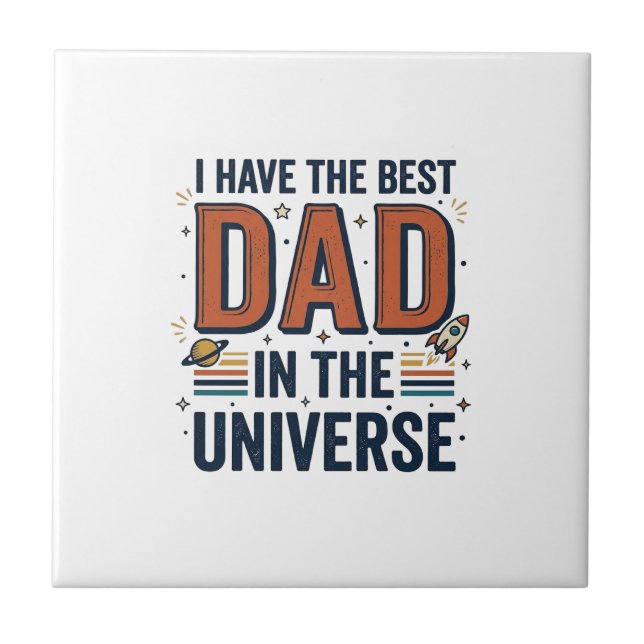 Bester Vater im Universum Space Vektor Design_1 Fliese (Vorderseite)