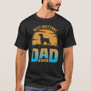 Bester Vater in der Bretagne je Vintager Retro Dog T-Shirt