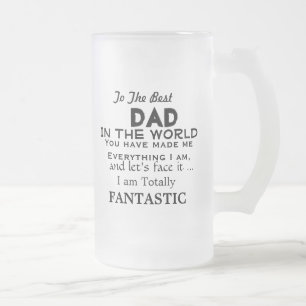 Bester Vater in der Welt FUNNY VATER GIFT Mattglas Bierglas