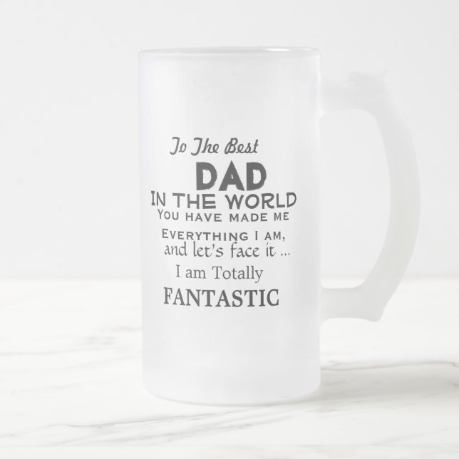 Bester Vater in der Welt FUNNY VATER GIFT Mattglas Bierglas (Rechts)