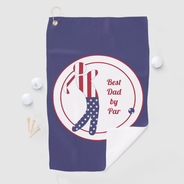 Bester Vater in Par| American Flag Golf Player Golfhandtuch (Insitu)