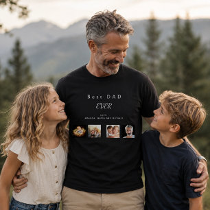 Bester Vater individuelle Familienfoto-Collage sch T-Shirt
