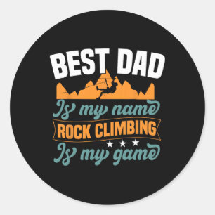Bester Vater ist mein Name - Boulderer Klettervate Runder Aufkleber
