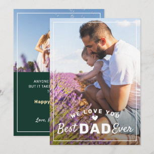 Bester Vater je 2 Foto Classy Green Vatertag Feiertagskarte
