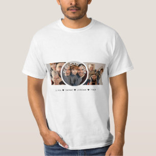 Bester Vater je 3 Foto Collage Vatertag T-Shirt