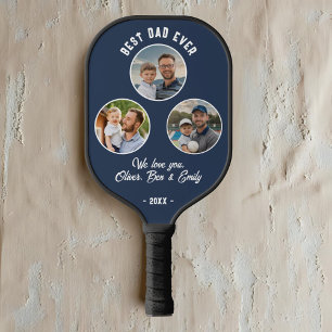 Bester Vater je 3 Fotos Kindertagsgebet Pickleball Schläger