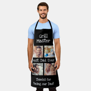 Bester Vater je 4 Foto Collage Fun Grill Master Schürze