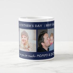 Bester Vater je 4 Foto Navy Blue Jumbo-Tasse